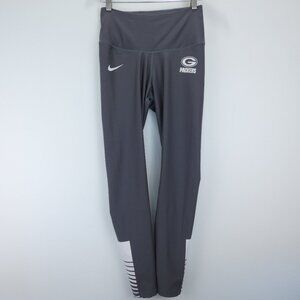 Nike Womens Leggings Medium Gray Green Bay Packers NFL Team Apparel Dri Fit